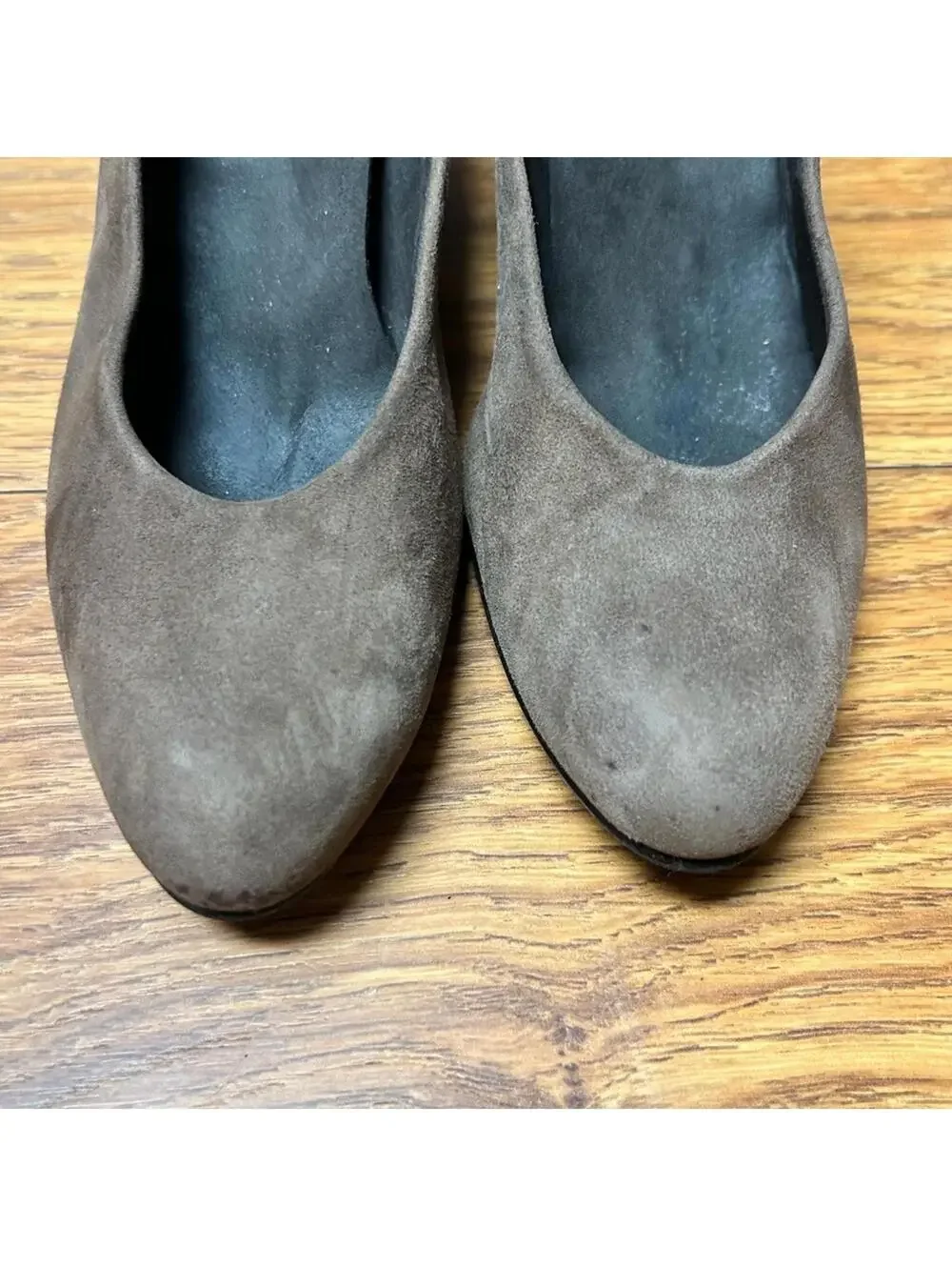 Stuart Weitzman Brown Tan Chocolate Suede Wedge Heels Shoes Size 7 - Picture 3 of 9